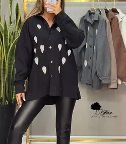شومیز پاییزه سنگ دوزی طرح اشک کد 14001727