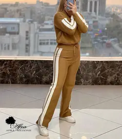 ست بلوز و شلوار بافت بغل خط دار کد 14001705