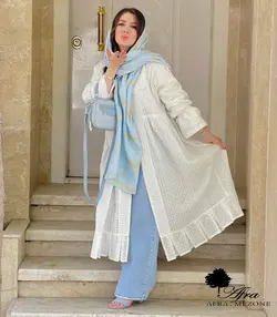 مانتو خامه دوزی استین کش کد 14001385