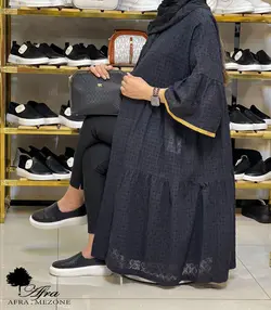 مانتو خامه دوزی نوار طلایی کد 14001383