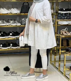 مانتو خامه دوزی کوتاه کد 14001341