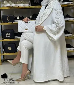 مانتو ژاکارد سنگ دوزی گل کد 14001063