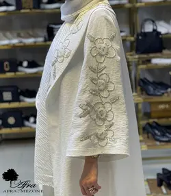 مانتو ژاکارد سنگ دوزی گل کد 14001063