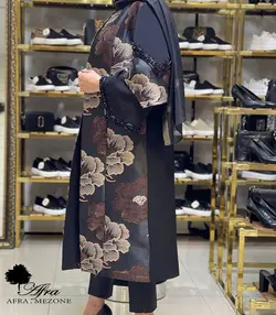 مانتو ژاکارد سنگ دوزی (استین سه پله) کد 14001042