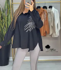 شومیز سنگ دوزی طرح برگ کد 14002094