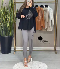 شومیز سنگ دوزی طرح برگ کد 14002094