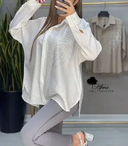 شومیز سنگ دوزی طرح برگ کد 14002094