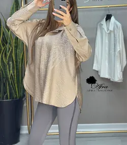 شومیز سنگ دوزی طرح برگ کد 14002094
