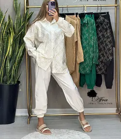 ست بلوز شلوار هندی طرح گل کد 14002172