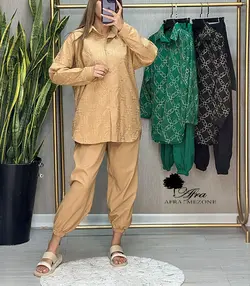 ست بلوز شلوار هندی طرح گل کد 14002172