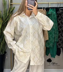 ست بلوز شلوار هندی طرح گل کد 14002172