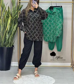 ست بلوز شلوار هندی طرح گل کد 14002172