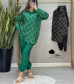 ست بلوز شلوار هندی طرح گل کد 14002172