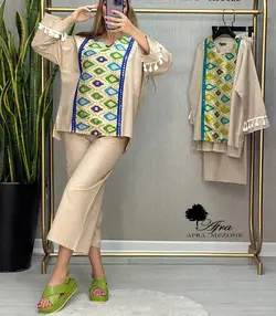 ست بلوز شلوار هندی استین منگوله کد 14002454