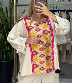 ست بلوز شلوار هندی استین منگوله کد 14002454