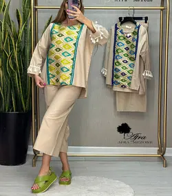 ست بلوز شلوار هندی استین منگوله کد 14002454