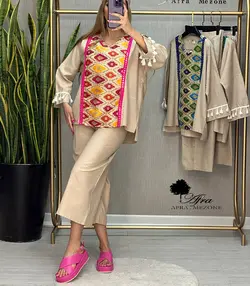 ست بلوز شلوار هندی استین منگوله کد 14002454