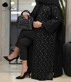 مانتو عبایی ترکیبی هندی طرح پولک مثلثی کد 14002633