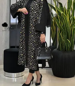 مانتو عبایی ترکیبی هندی طرح پولک گل کد 14002646