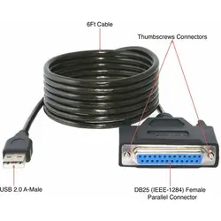 کابل پرینتر پارالل مبدل USB به 25 پین ماده پارالل - مدل P به طول 1 متر