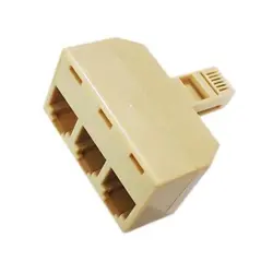 تبدیل 1 به 3 تلفن RJ11 یک سر مادگی سه سر نری