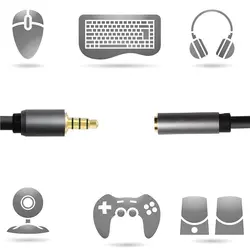 کابل افزایش طول صدا 3 خط AUX مدل KY-117 به طول 18 سانتی متر