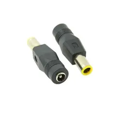 تبدیل فیش استاندارد نری به دل گرد زرد K مادگی 2.5 به 5.5 میلی متری بسته 1 عددی