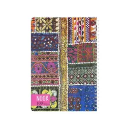 دفتر زبان سه خط سیمی طرح دار 100 برگ