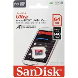 کارت حافظه microSDXC سن دیسک مدل Ultra کلاس 10 استاندارد UHS-I سرعت 140MBps ظرفیت 64 گیگابایت