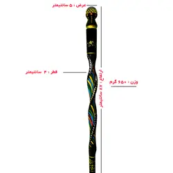 عصا شاهی با سنگ فیرزوه مدل طرح ققنوس کد 492