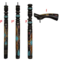 عصا جواهر ترکیب مرجان و فیرزوه و کهربا اصل چهار تیکه کد 631