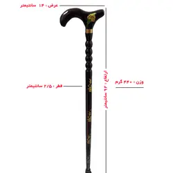 عصا نقش دار طبی طرح  گلدانی کد 636