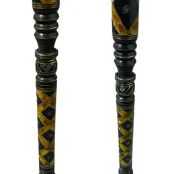 عصای جواهر طلاکوب با سنگ یشم و کهربا اصل چوب آبنوس کد 628