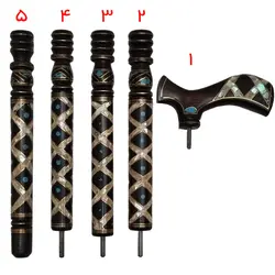 عصای سنگ فیرزوه و صدف اصل پنج تیکه کد 630