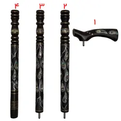 عصای‌ نقره کوب اصل تلفیق مروارید و صدف و فیرزوه مدل اشک کد 620