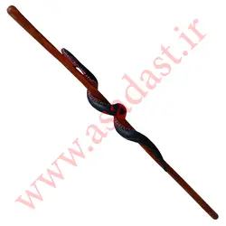 عصای کلکسیونی منبت کاری شده طرح مار مدل RedBelly Snake