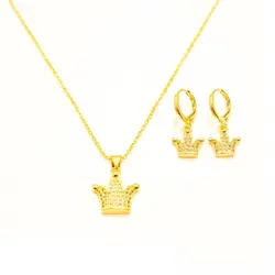 نیم ست طرح طلا نگین دار مدل تاج | بدلینجا