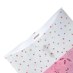 پوشه دکمه دار سفید و صورتی طرح گلبرگ 127T پاپکو