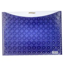 پوشه دکمه دار سفید و سرمه ای طرح ستاره 127T پاپکو