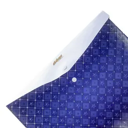 پوشه دکمه دار سفید و سرمه ای طرح ستاره 127T پاپکو