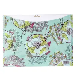 پوشه دکمه دار سفید و سبز طرح قاصدک 127T پاپکو