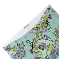 پوشه دکمه دار سفید و سبز طرح قاصدک 127T پاپکو