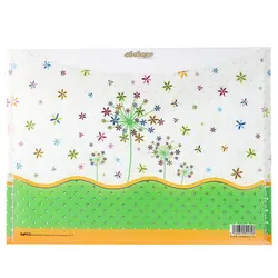 پوشه دکمه دار سفید و سبز طرح برگ و ستاره 127T پاپکو