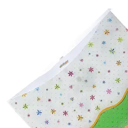 پوشه دکمه دار سفید و سبز طرح برگ و ستاره 127T پاپکو