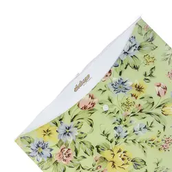 پوشه دکمه دار سفید و سبز طرح گل های رنگی 127T پاپکو