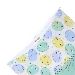 پوشه دکمه دار سفید و سبزابی طرح گل 127T پاپکو