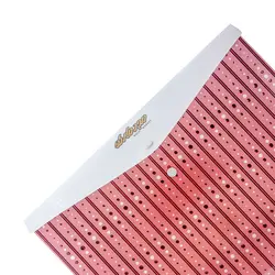 پوشه دکمه دار سفید و گلبهی طرح جغد و چتر 127T پاپکو