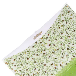 پوشه دکمه دار سفید و سبز طرح غنچه های گل 127T پاپکو