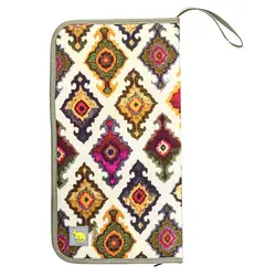 کیف قلم موی سه لت کرمی طرح گلیم کانگرو