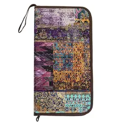 کیف قلم موی سه لت بنفش طرح گلیم رنگی کانگرو